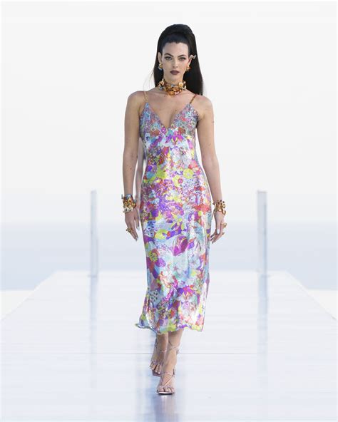 versace show cannes|versace la vacanza dresses.